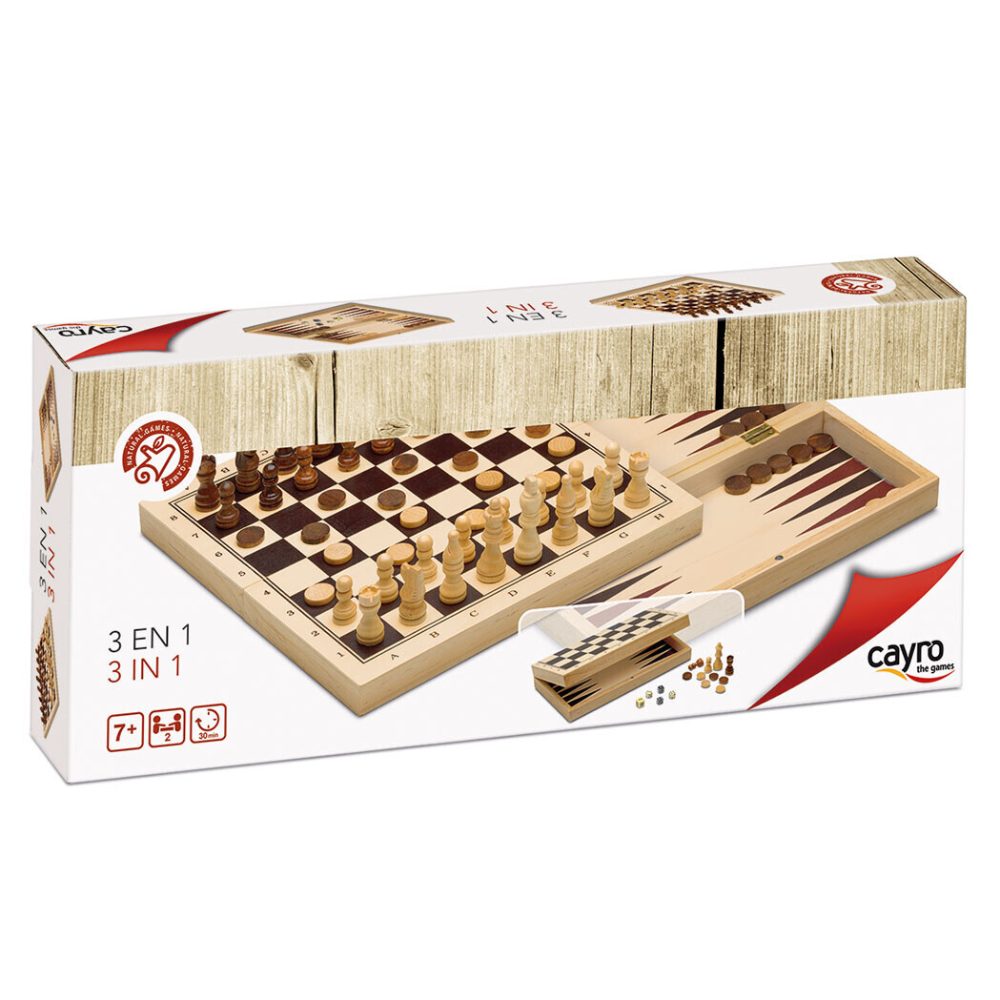 [CAY-648] 3 en 1 – Escacs, dames i backgammon