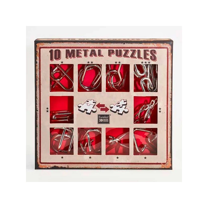 [SIN-473358] 10 METAL PUZZLES SET VERMELL
